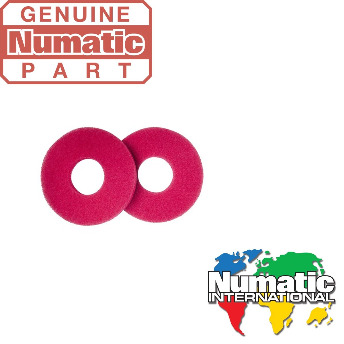Numatic 225mm Red Floor Pads – Pack of 10 for NCU244NX Scrubber Drier (912353)